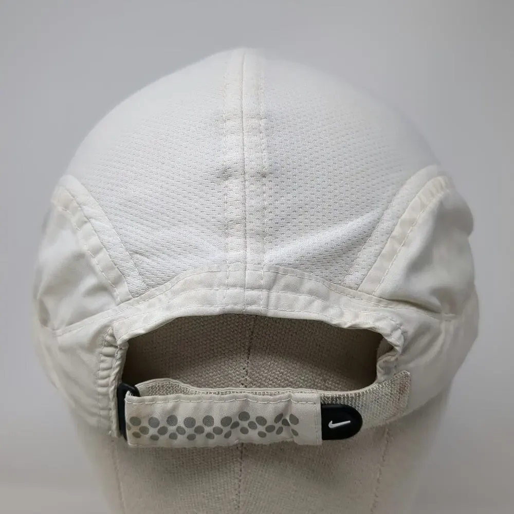 Nike Baseball Cap White One Size Dri-Fit Mesh Reflective Strapback Running Hat